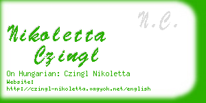 nikoletta czingl business card